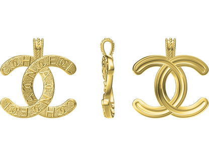 XNE-J126963 25.4mm double c letter pendant