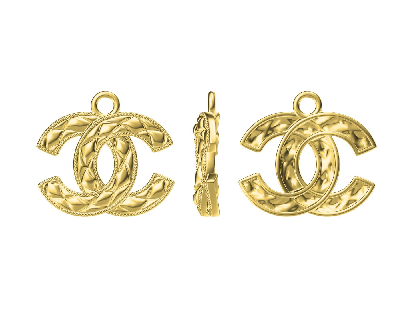 XNE-71132 Quilted Double C Cross Pendant