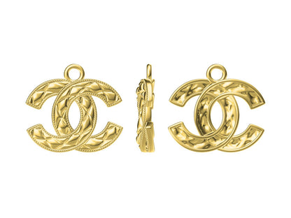 XNE-71132 Quilted Double C Cross Pendant