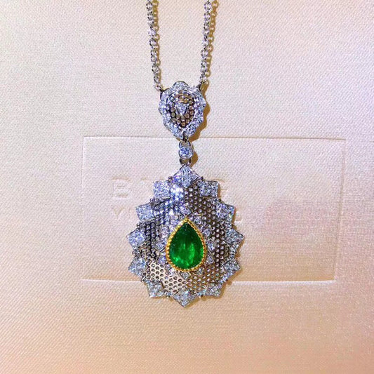 BQLT-XL474618 lace honeycomb mesh color-separated pear-shaped pendant