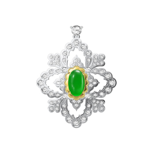 BQLT-XL451097 diamond flower four-leaf clover water wave edge color pendant