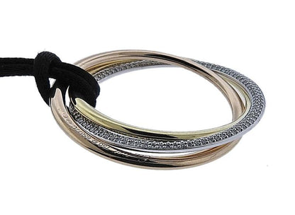 KDY-N3027200 guest version three-ring three-color double row diamond ring pendant