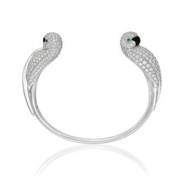 KDY-N4246800 full diamond double parrot open bracelet