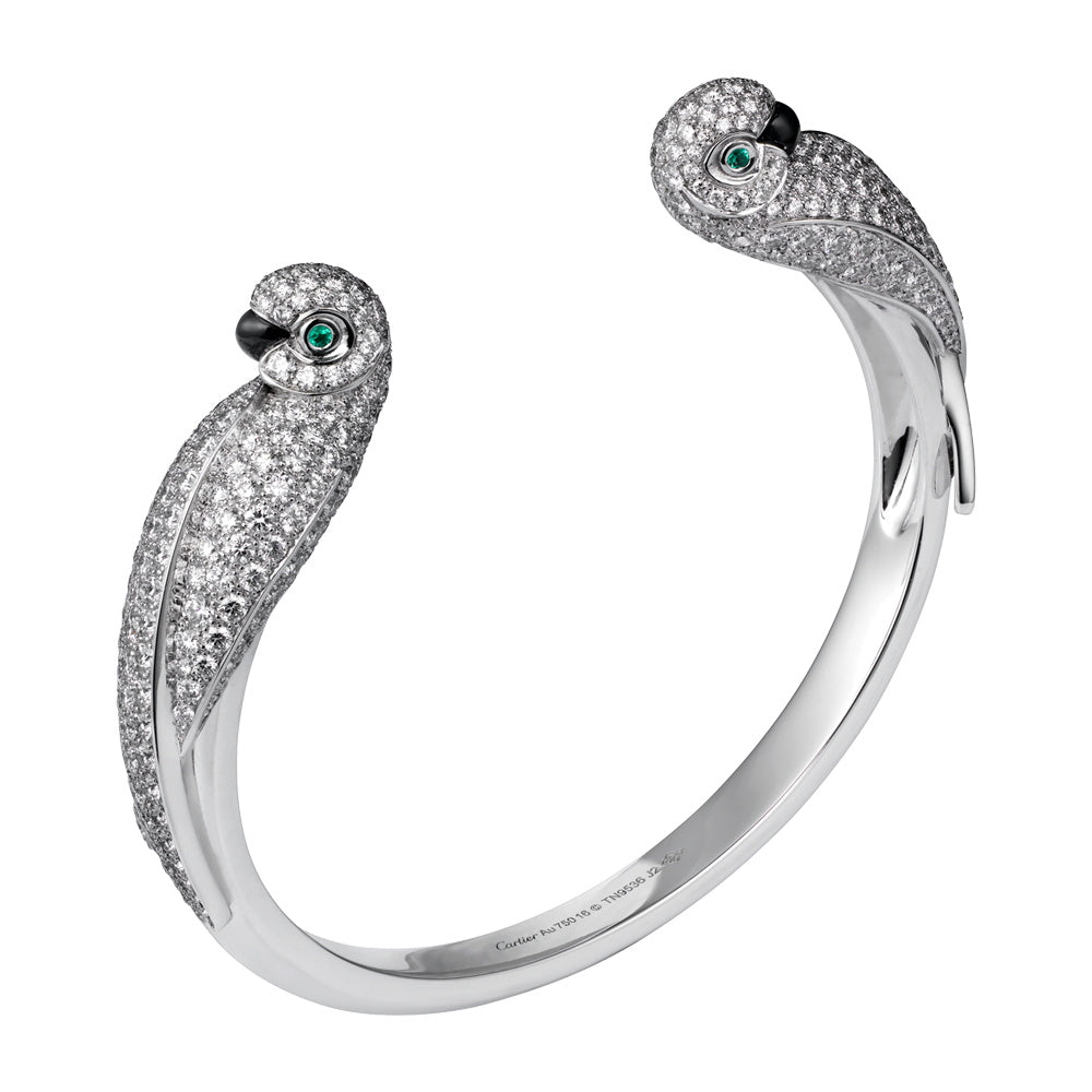 KDY-N4246800 full diamond double parrot open bracelet