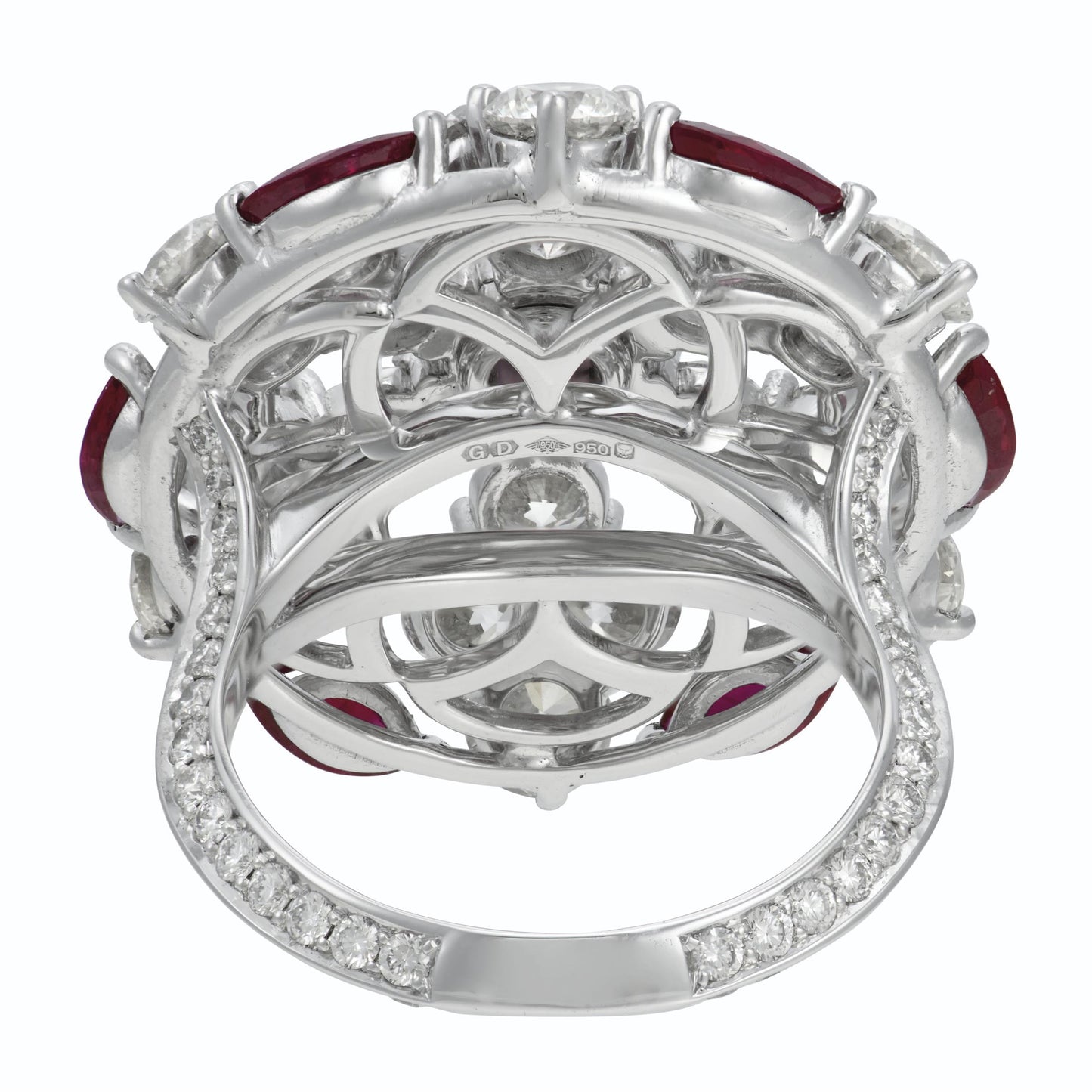 GLF-RGR477四爪马眼钻剑脊满钻戒指主石0.6ct