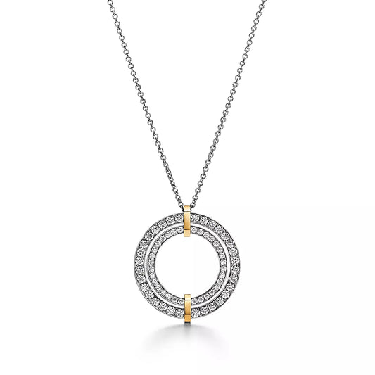 TIF-70919834 large horizontal bar double circle color pendant