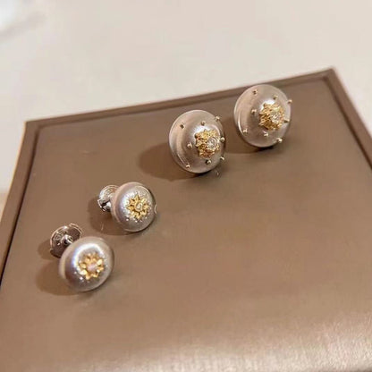 BQLT-M6363 round body glossy brushed earrings 13.2mm