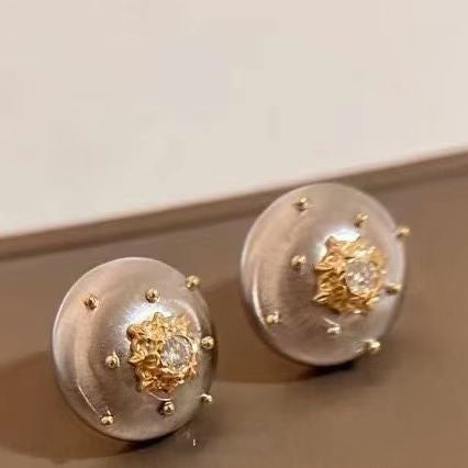 BQLT-M6363 round body glossy brushed earrings 13.2mm