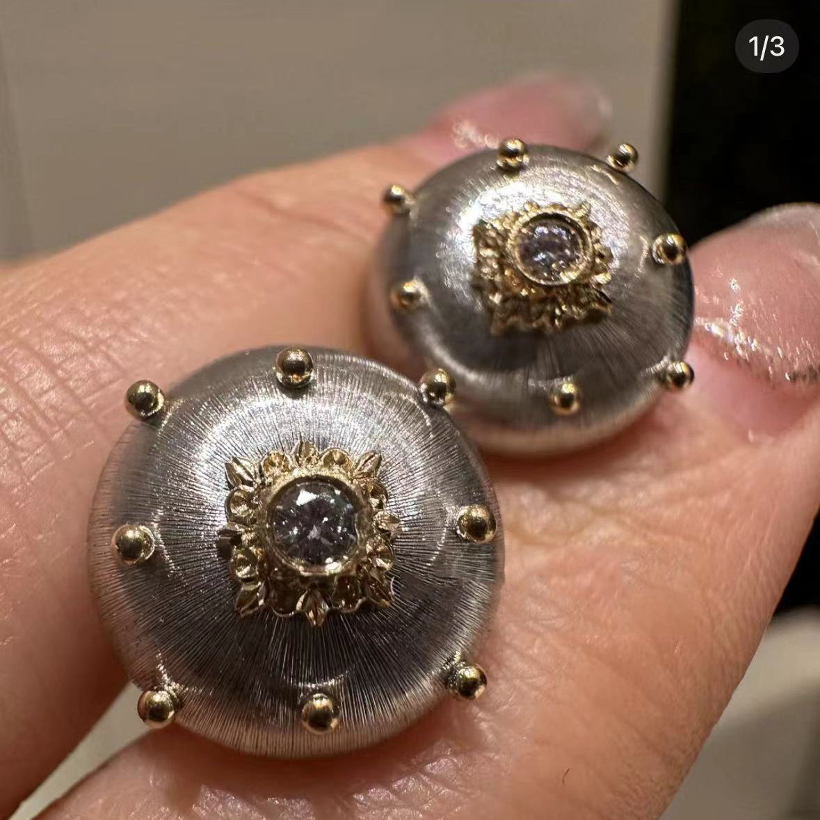 BQLT-M6363 round body glossy brushed earrings 13.2mm