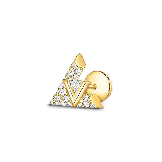 LV-Q06484三角L+V分色耳环满钻耳钉耳环
