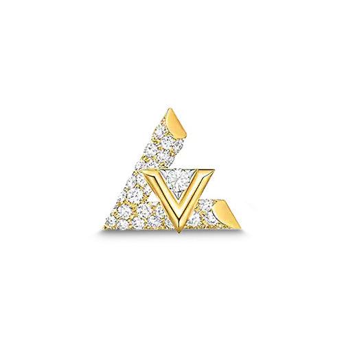 LV-Q06484三角L+V分色耳环满钻耳钉耳环