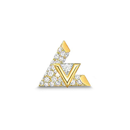 LV-Q06484三角L+V分色耳环满钻耳钉耳环