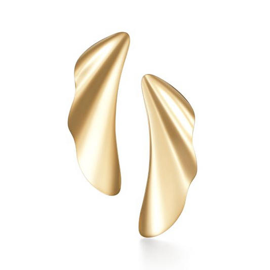 TIF-60763895 Light Gold Water Wave Tide Earrings