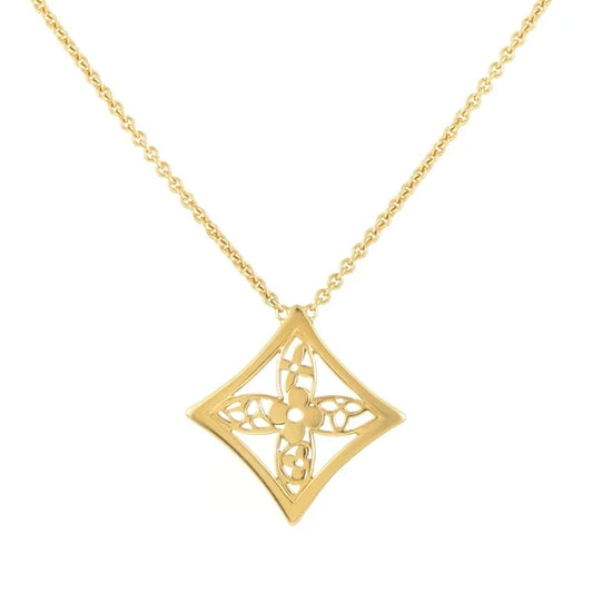 LV-Q93217 Plum Blossom Flying Standard Hollow Light Gold Flower Pendant