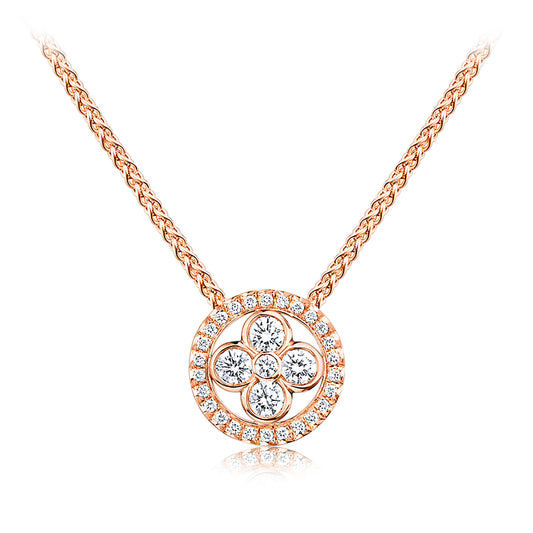 LV-Q93491 10.6mm wide small size 31 diamond plum blossom flying mark circle pendant