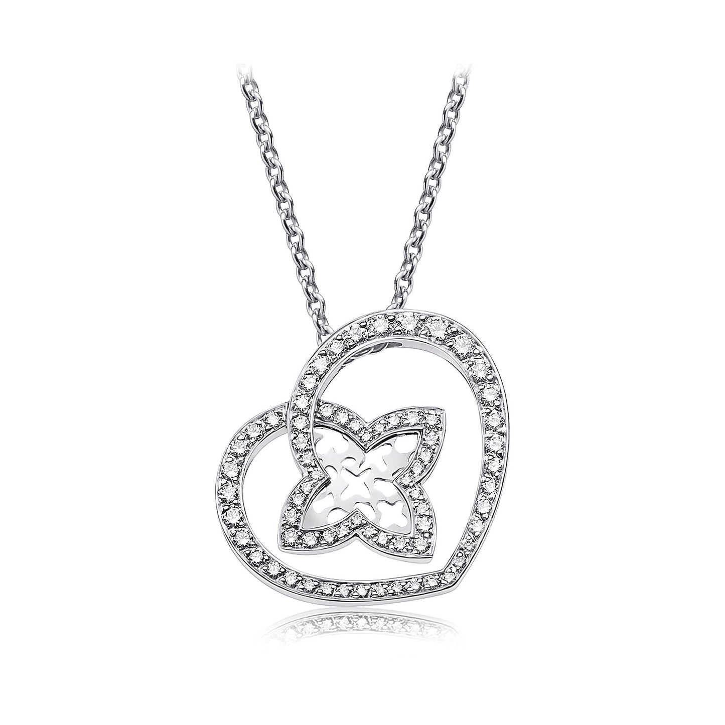 LV-Q93214 hollow flower flying mark heart-shaped pendant