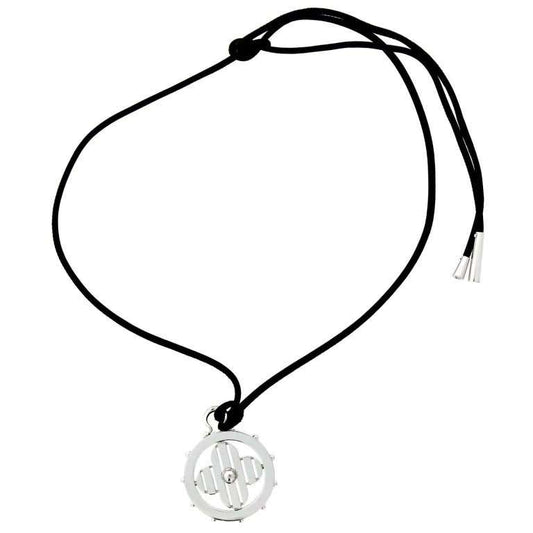 LV-0000188 light gold hollow plum blossom four-leaf clover black rope pendant