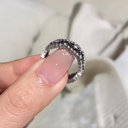 BQLT-RIN87444 8.6mm蕾丝混身中间蜂巢间隔钻镂空戒指