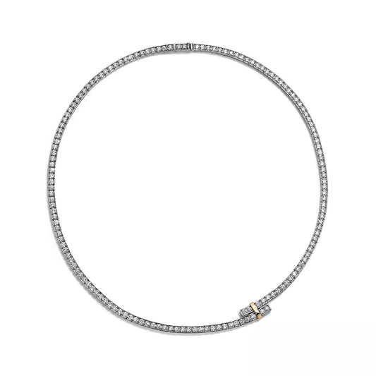 TIF-70919788 buckle color knotted square movable bar necklace