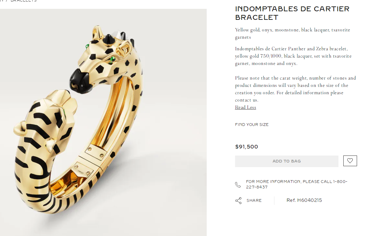 KDY-H6040215 Tiger Horse Head Double Head Open Bracelet