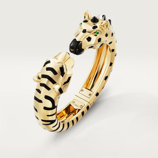 KDY-H6040215 Tiger Horse Head Double Head Open Bracelet