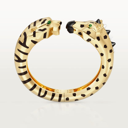 KDY-H6040215 Tiger Horse Head Double Head Open Bracelet