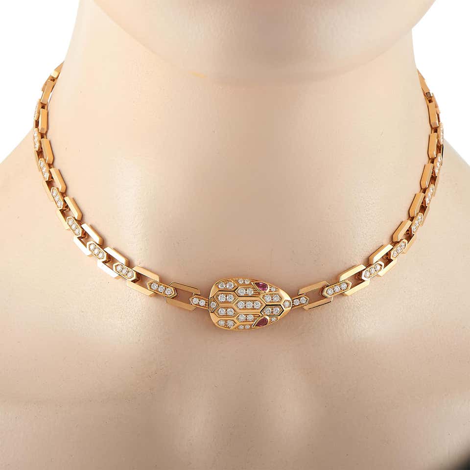 BGL-352724-CL857723 snake head solid diamond scarf necklace