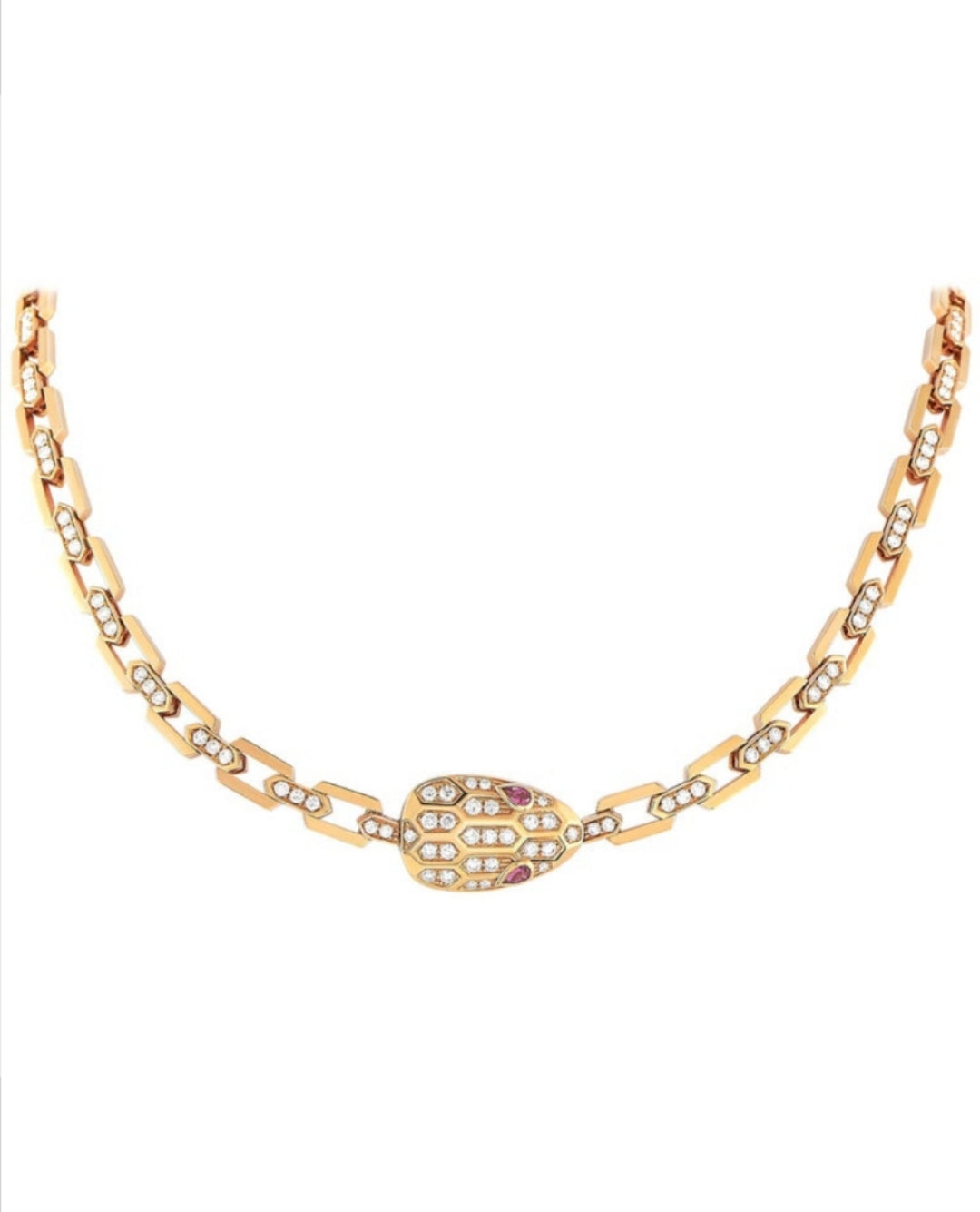BGL-352724-CL857723 snake head solid diamond scarf necklace