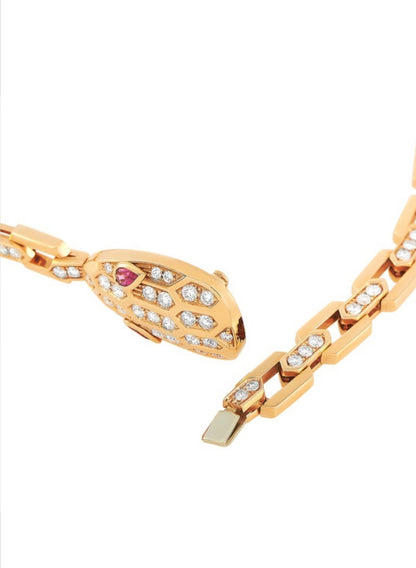 BGL-352724-CL857723 snake head solid diamond scarf necklace