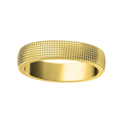 DBES-R150315 light gold wide pit pattern ring