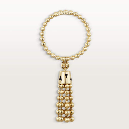 KDY-B4236300 black lacquer beaded tassel ring