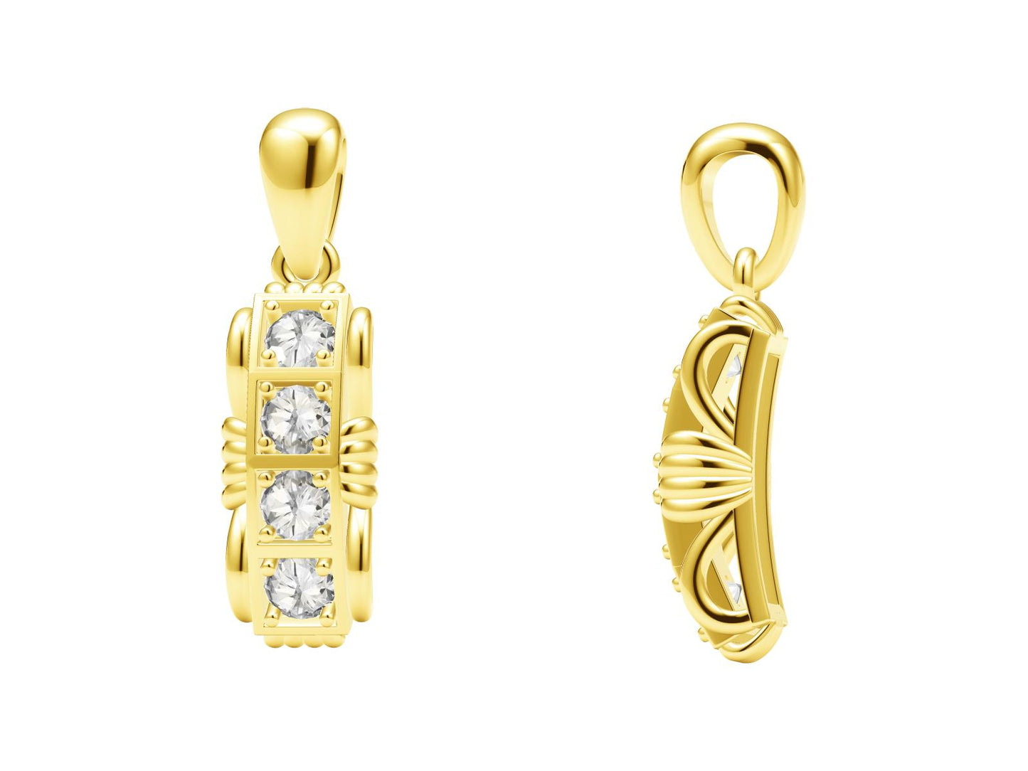 TIF48916420 plaid stone pendant