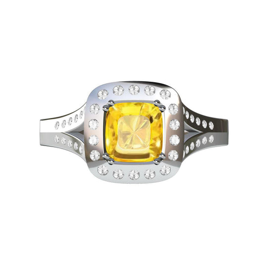 TIF32696406 Double four-claw stone semi-inlaid Y arm ring 9#
