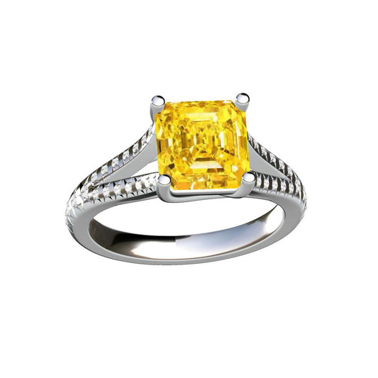 TIF14981385 cross four-prong octagonal diamond half-mounted Y arm ring 6#