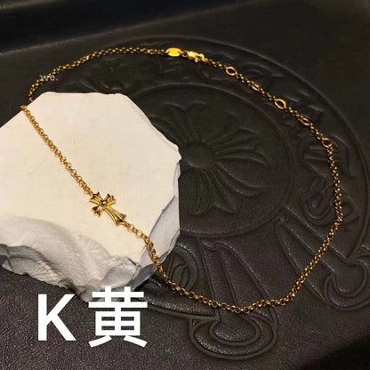 KLX-12496564光金小清新十字架栓链吊坠项链 客版