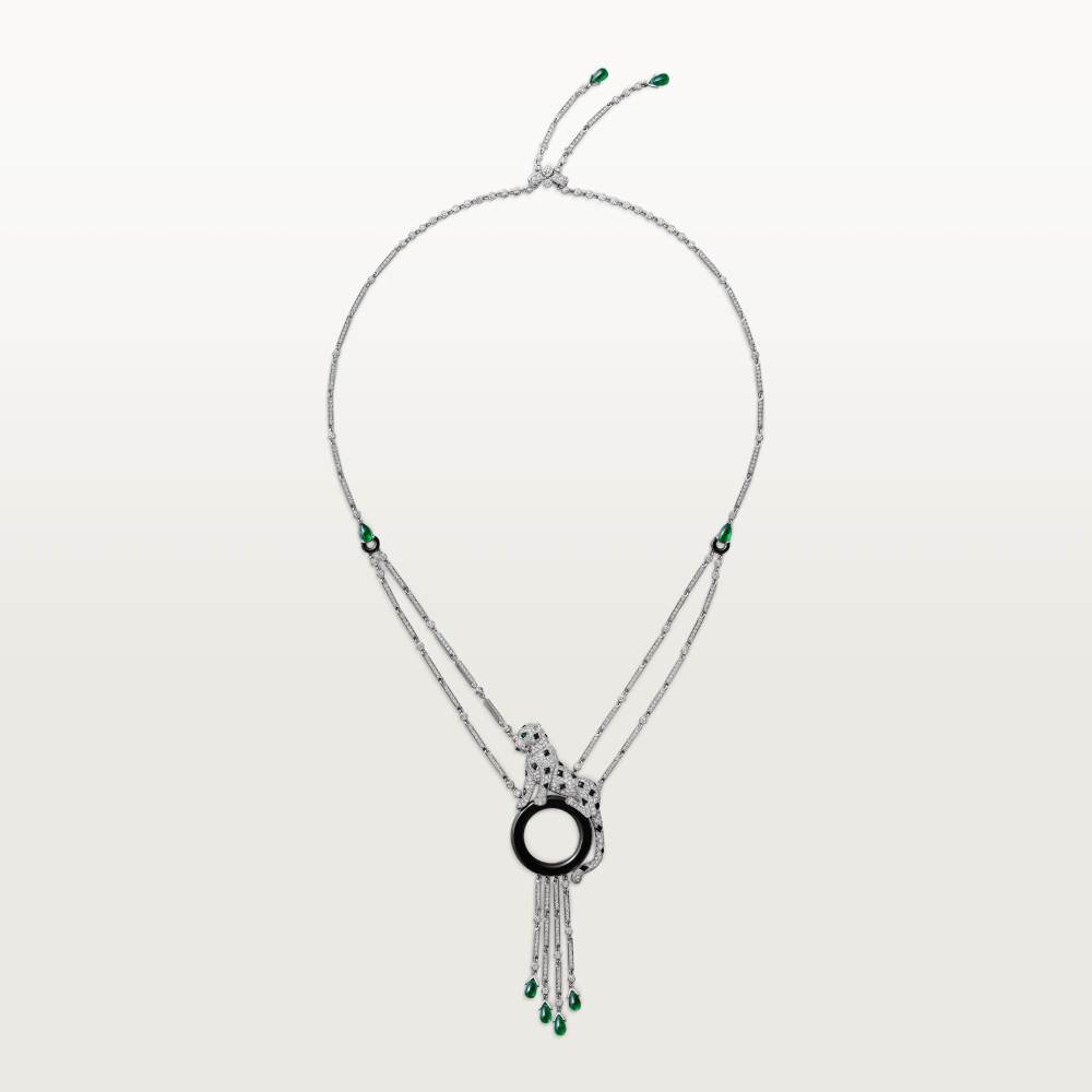 KDY-H7000743 agate full diamond leopard necklace