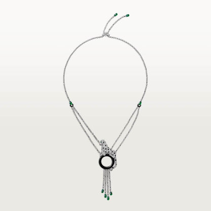 KDY-H7000743 agate full diamond leopard necklace