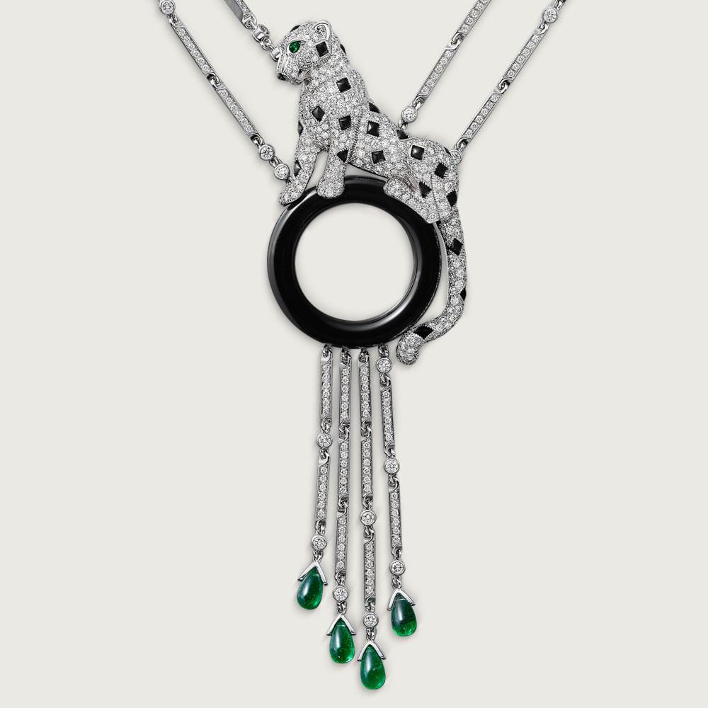 KDY-H7000743 agate full diamond leopard necklace