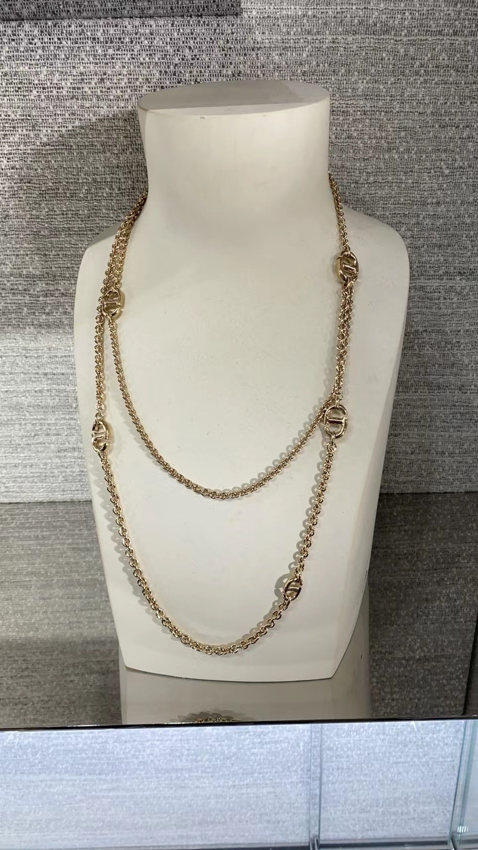 DIOR-N2015WOMMT light gold CD necklace