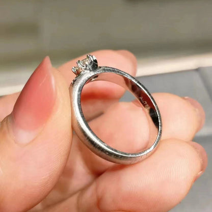 BQLT-RIN014660心形四爪拉丝女戒16.5#0.4ct