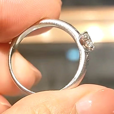 BQLT-RIN014660心形四爪拉丝女戒16.5#0.4ct