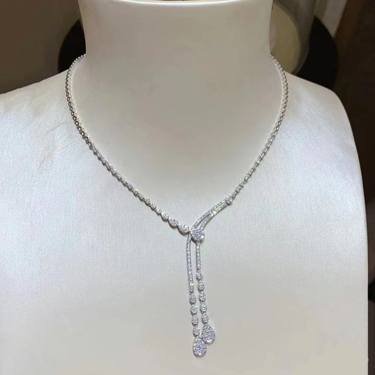 GLF-RGN4163 full diamond water drop necklace length 450mm