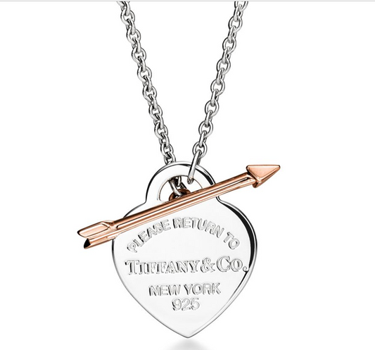 TIF-70878224 medium light gold heart-shaped color-separated arrow pendant