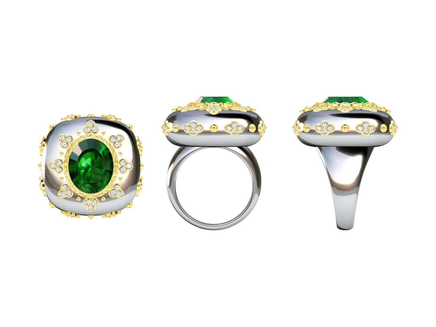 BQLT-RIN586687 large drum surface color ring 12.5# main stone 9.7x11.8x8mm