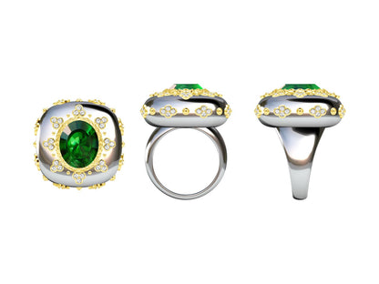 BQLT-RIN586687 large drum surface color ring 12.5# main stone 9.7x11.8x8mm