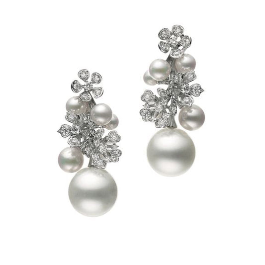 YMB-PE01670NU Five-petal flower pearl earrings