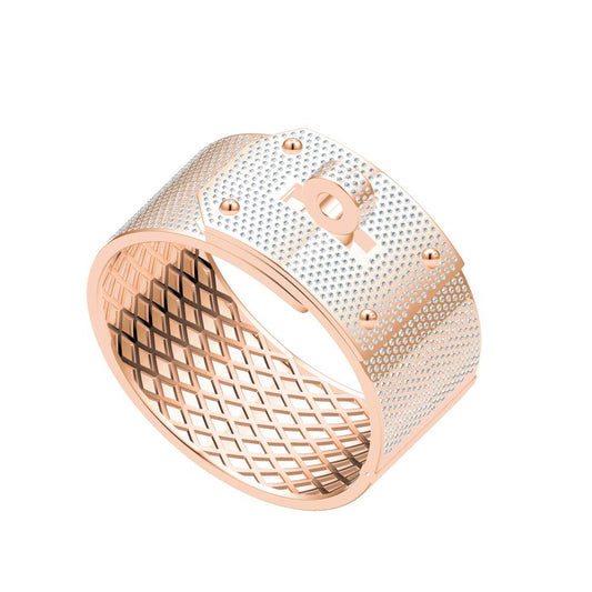AiHshi-H188931B 31mm twisted circle full diamond wide arm bracelet 18#