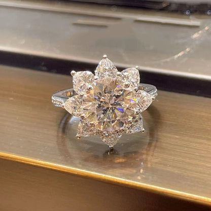 GLF-RGR4136心形钻围石太阳花戒指主石2.8ct
