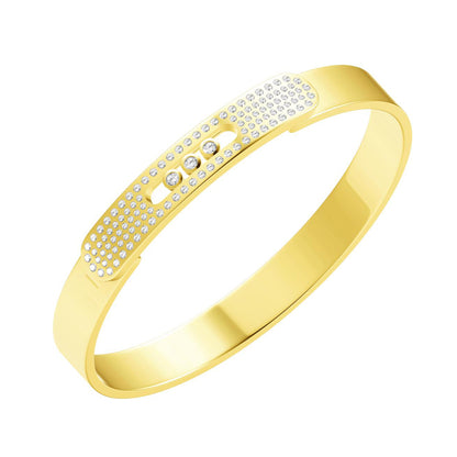 MSLK-64133 Three Diamond Sliding Mouth Bracelet 16#