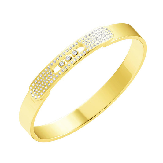 MSLK-64133 Three Diamond Sliding Mouth Bracelet 16#
